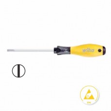 Wiha SoftFinish® ESD Slotted Screwdriver - Dissipative Handle, ESD-Safe - 2.5 mm - 08179